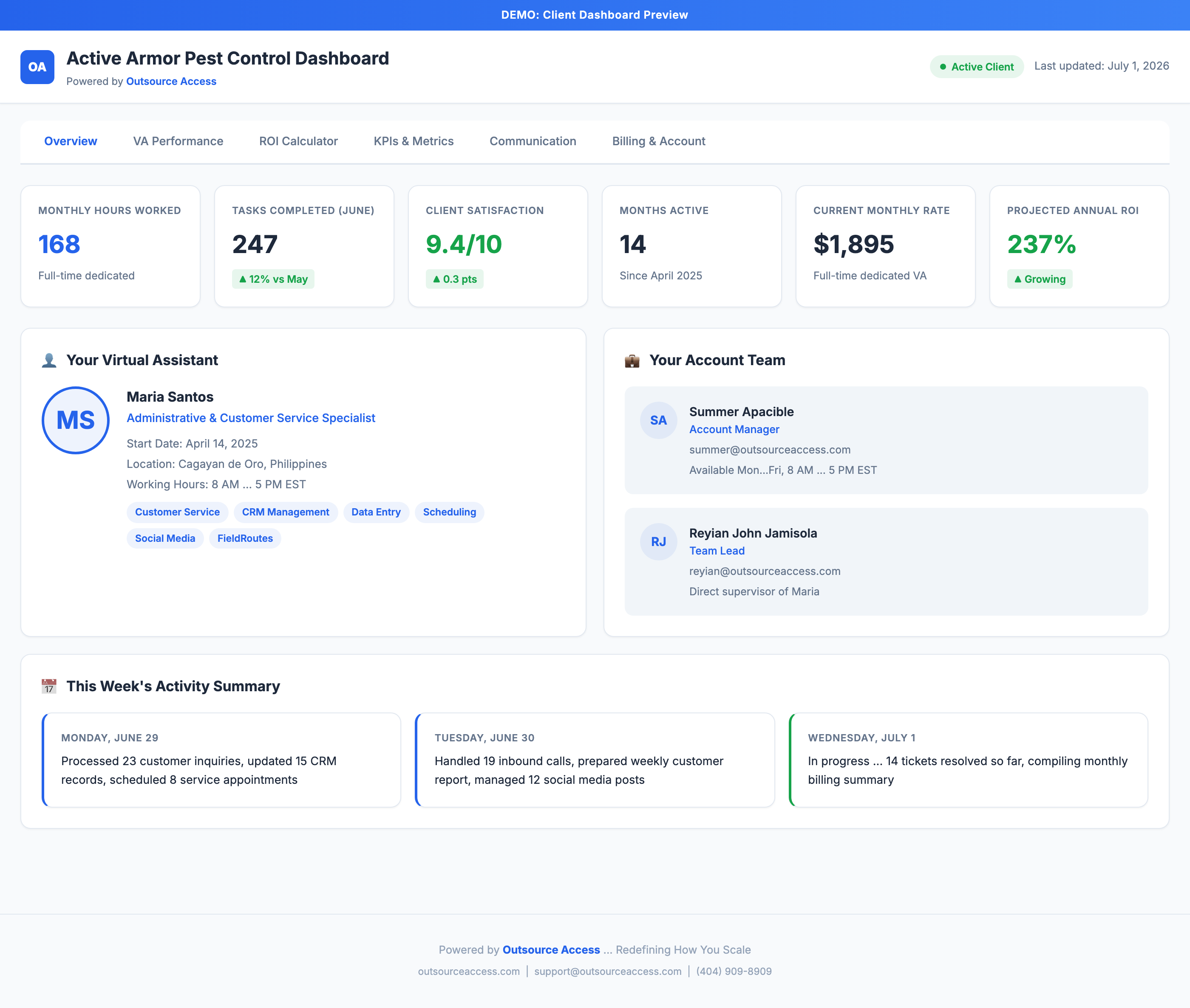 OA Portal - Dashboard
