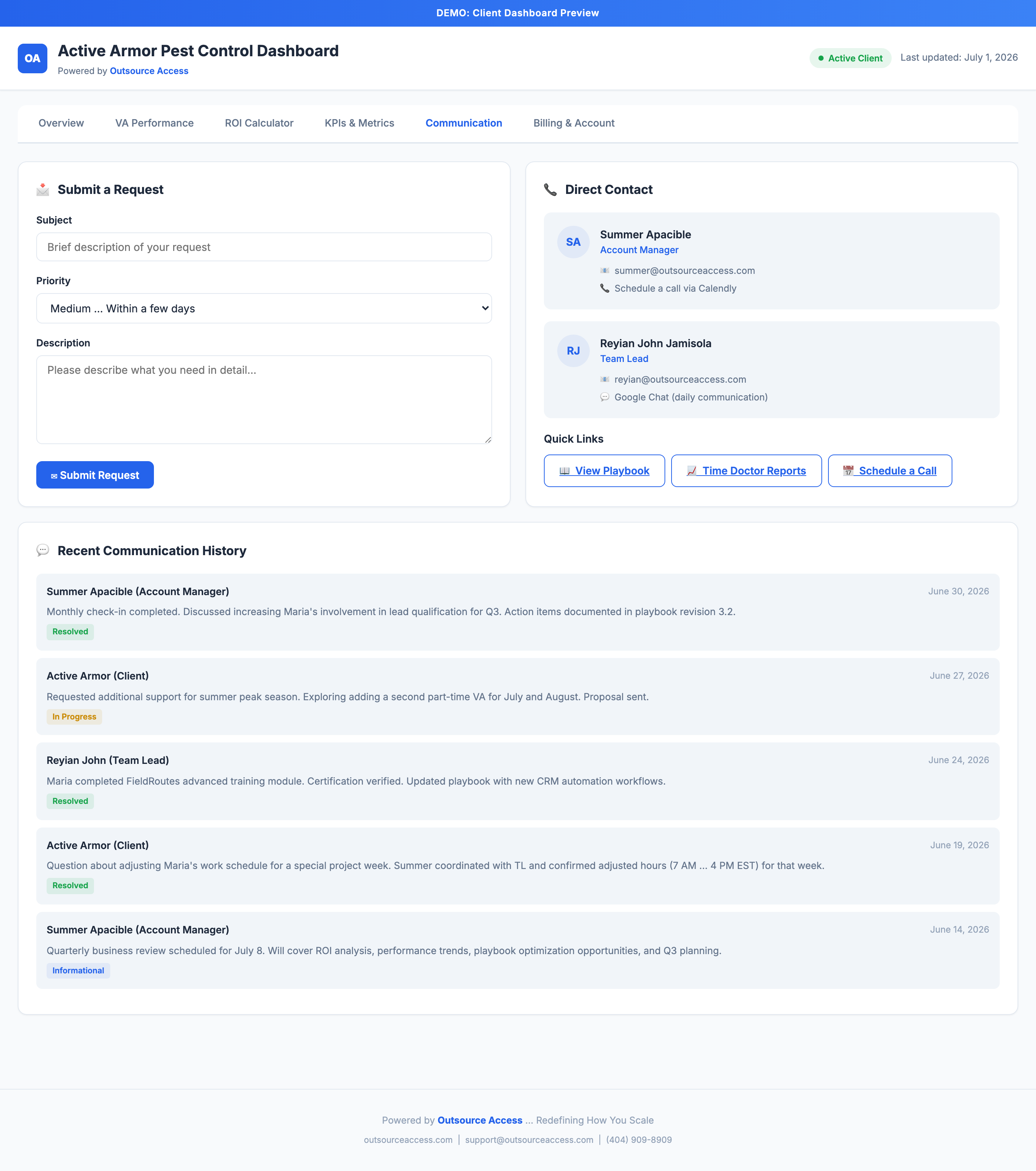OA Portal - Reports